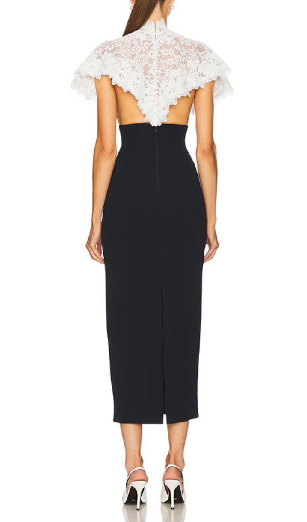 Ivy Black Cutout Bodycon Midi Dress & Ethereal Lace Capelet