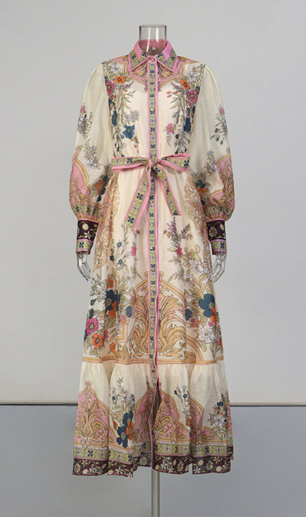Kaavia Elegant Floral Long Sleeve Maxi Dress - Timeless Bohemian Chic