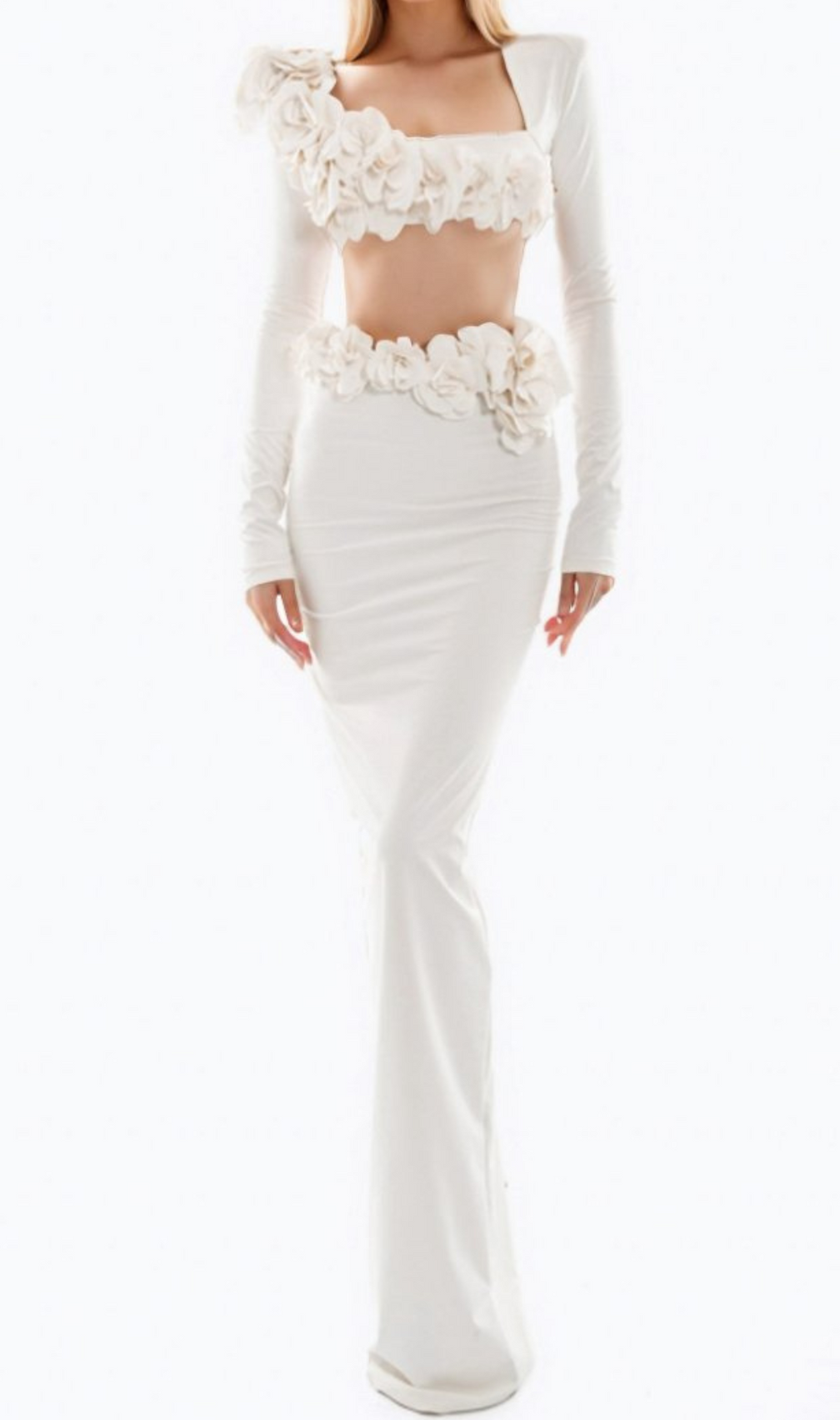 Alameda White Embellished Floral Set