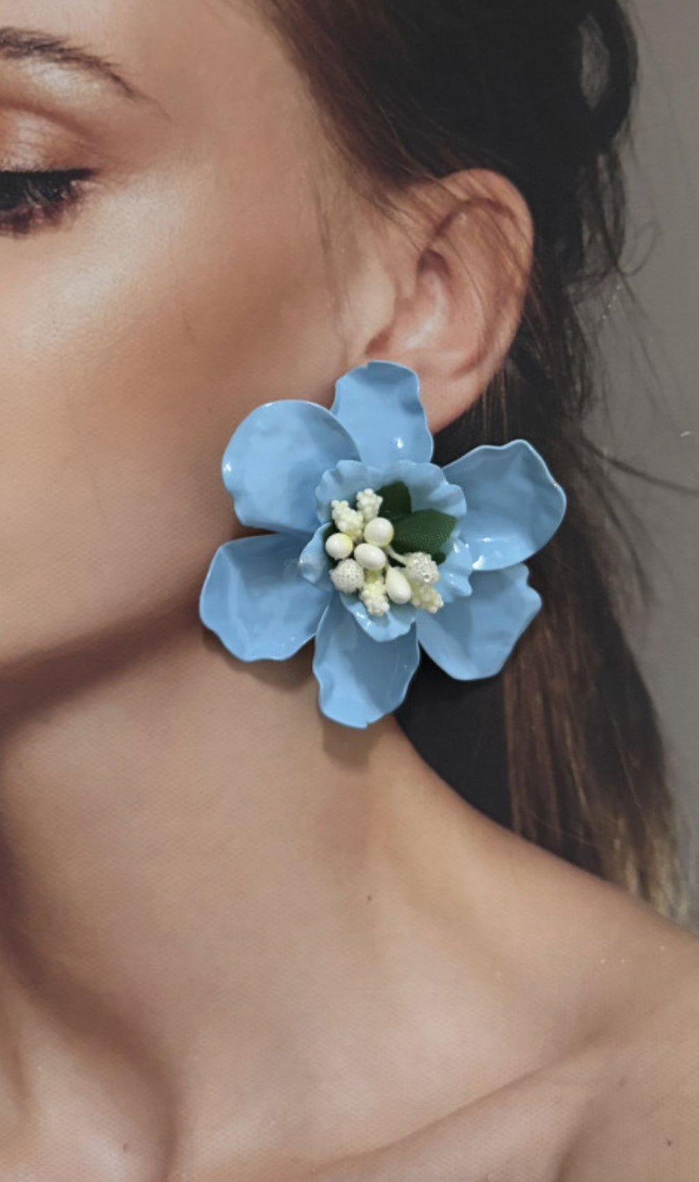 Katey Fuchsia Flower Statement Earrings - Bold Floral Chic