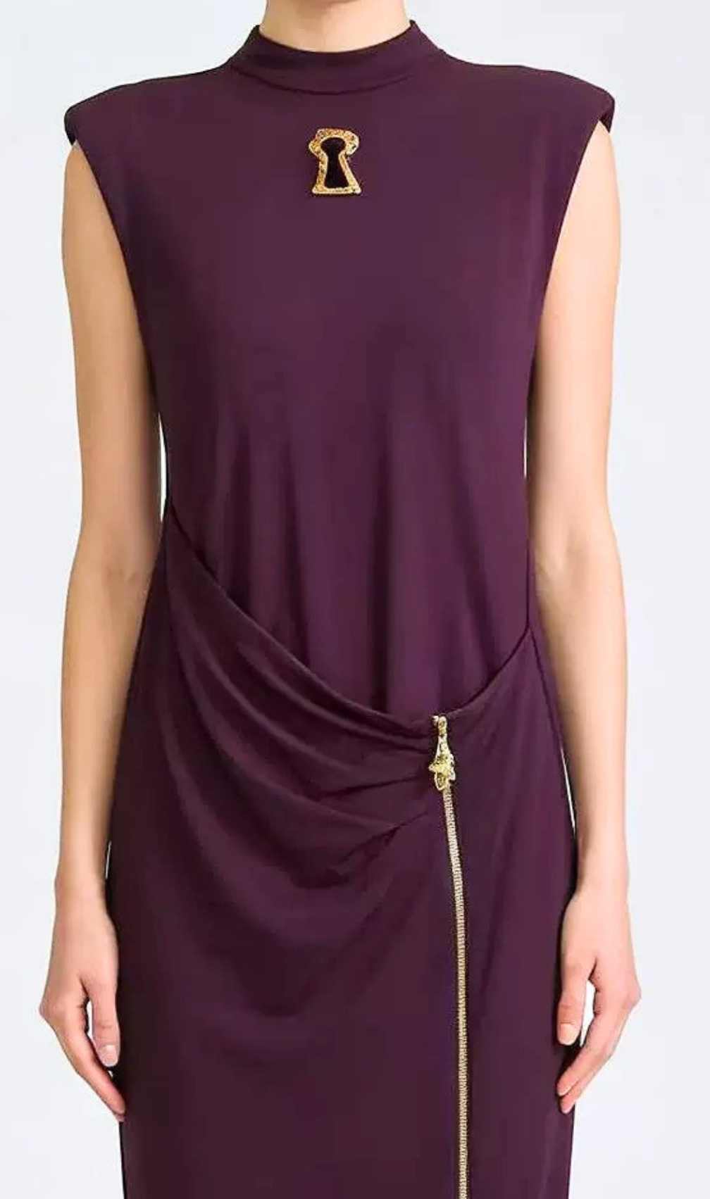 Leifs Sleeveless Zip Maxi Dress - Purple