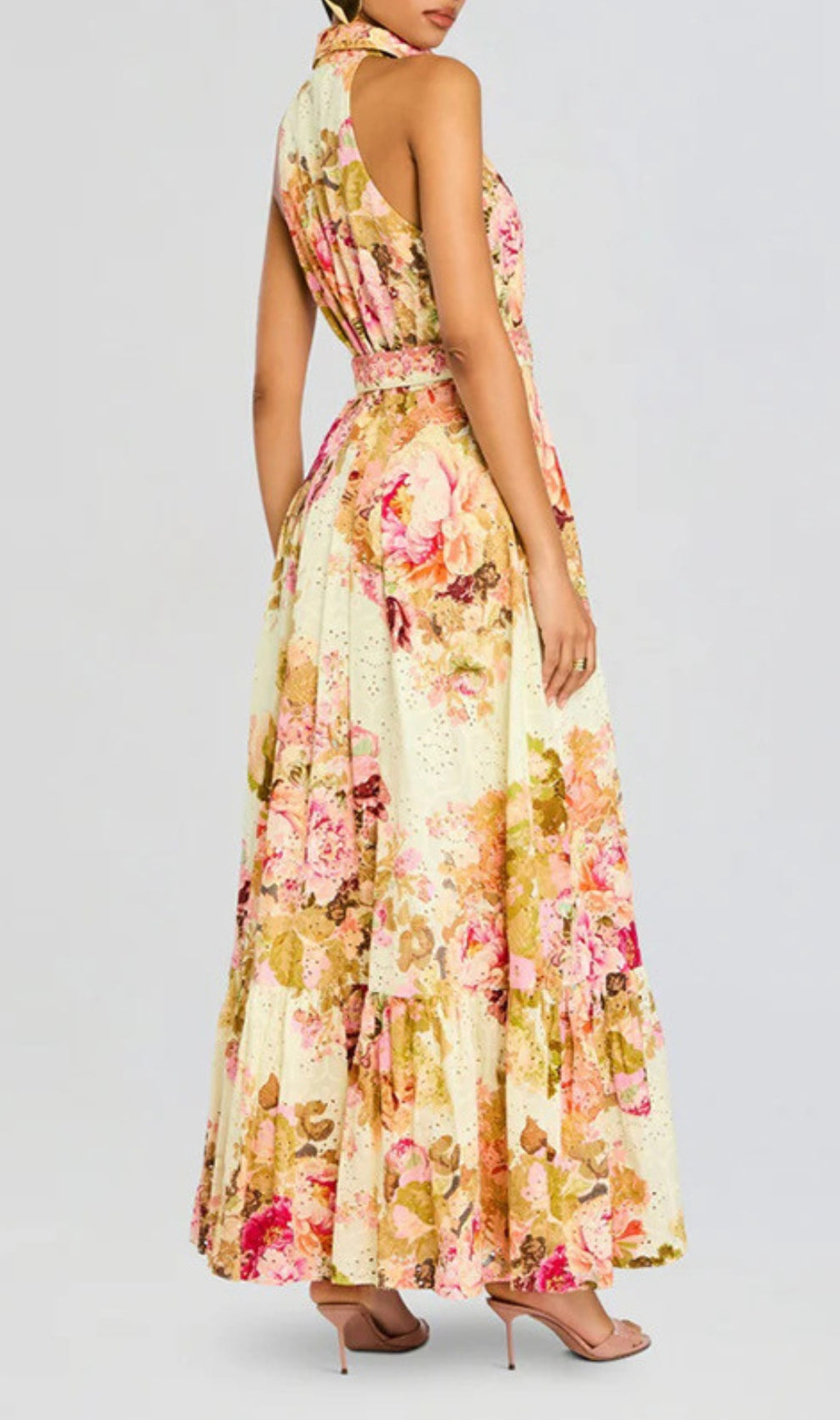 Derval Printed Halter Maxi Dress
