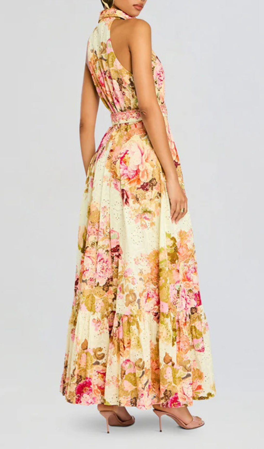 Derval Printed Halter Maxi Dress