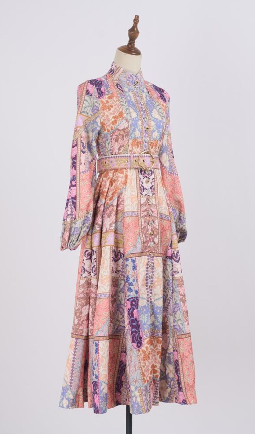 Glynnis Printed Long Sleeve Midi Dress