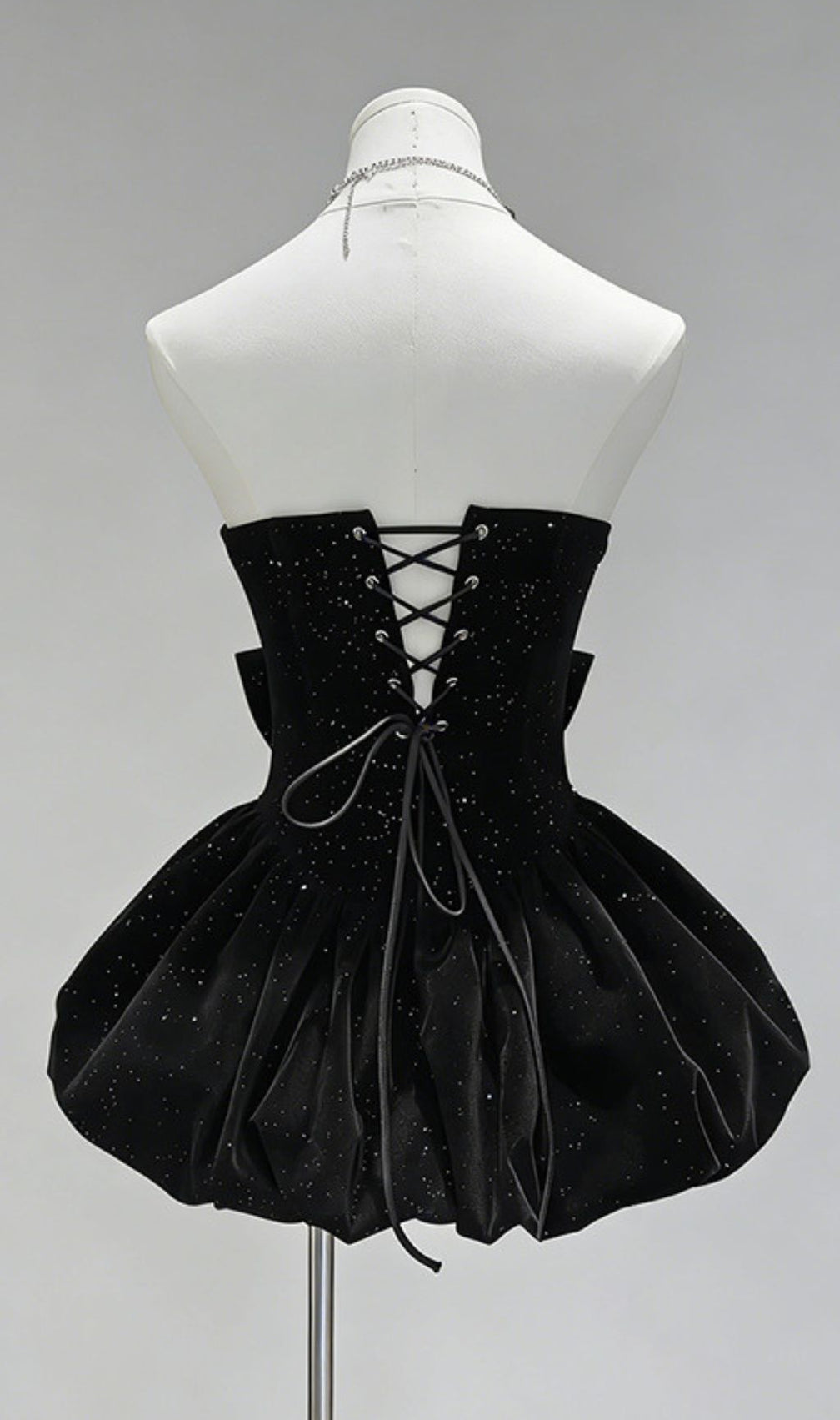 Jioni Glamorous Red Velvet Strapless Mini Dress - Sparkle & Bow