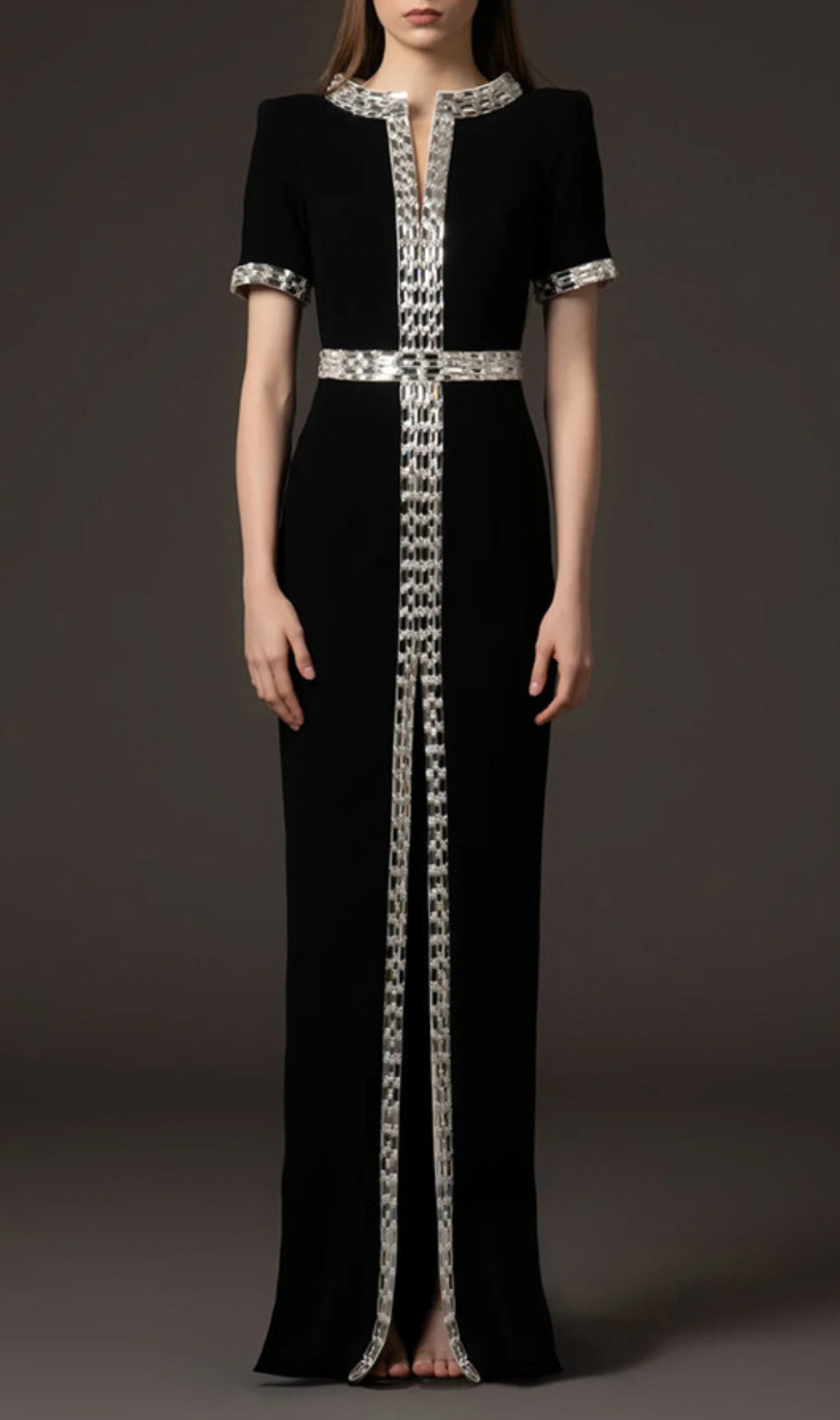 Euterpe Black Crystal Maxi Dress