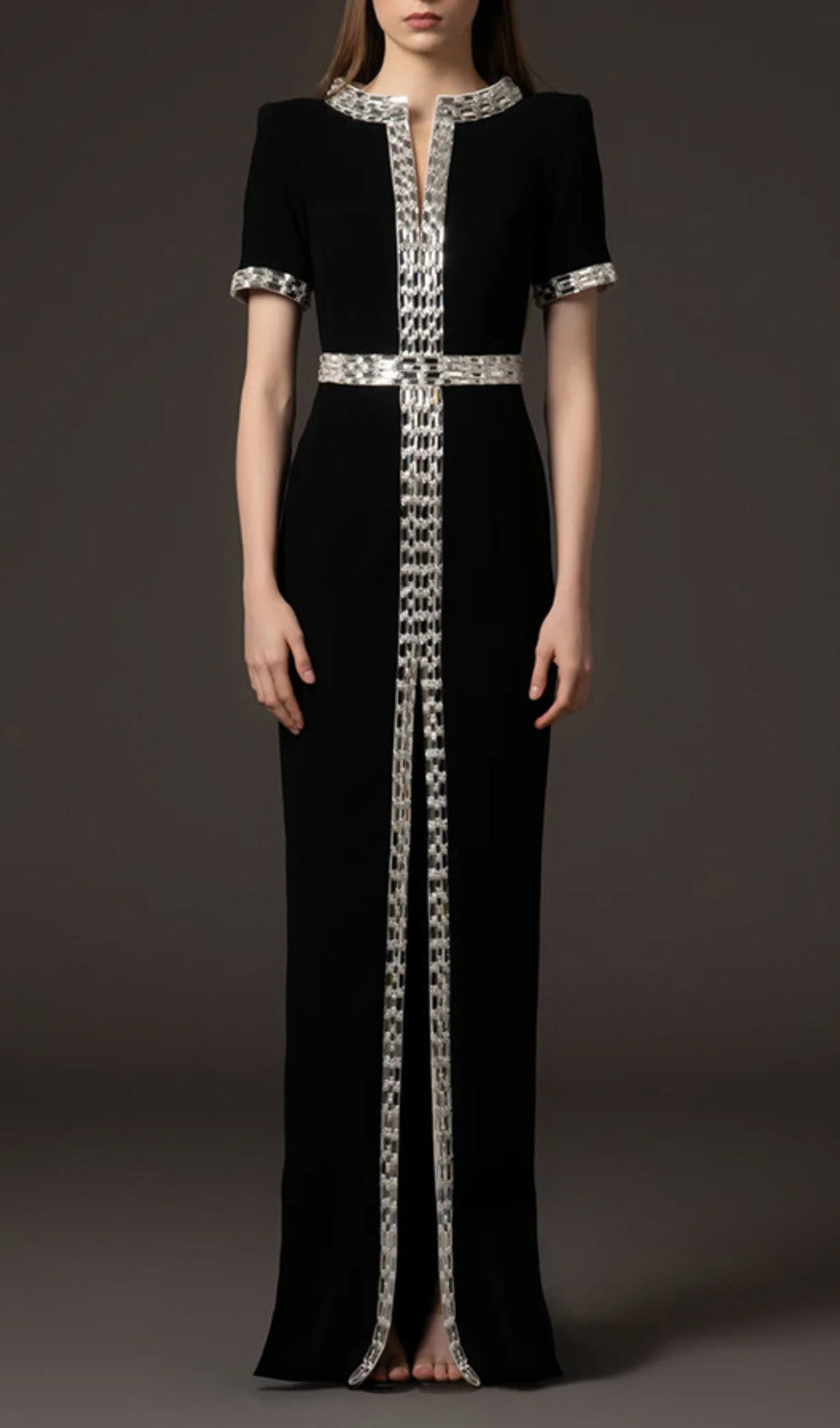 Euterpe Black Crystal Maxi Dress