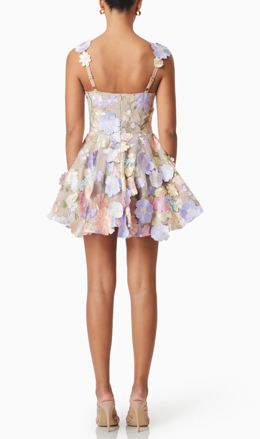 Deva Purple Flower Embellished Mini Dress