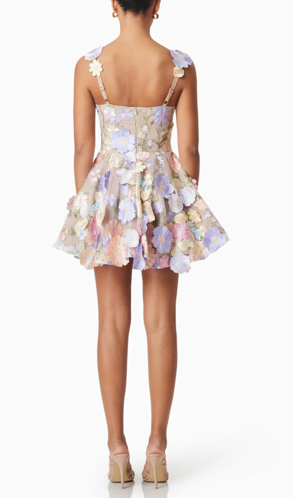 Deva Purple Flower Embellished Mini Dress