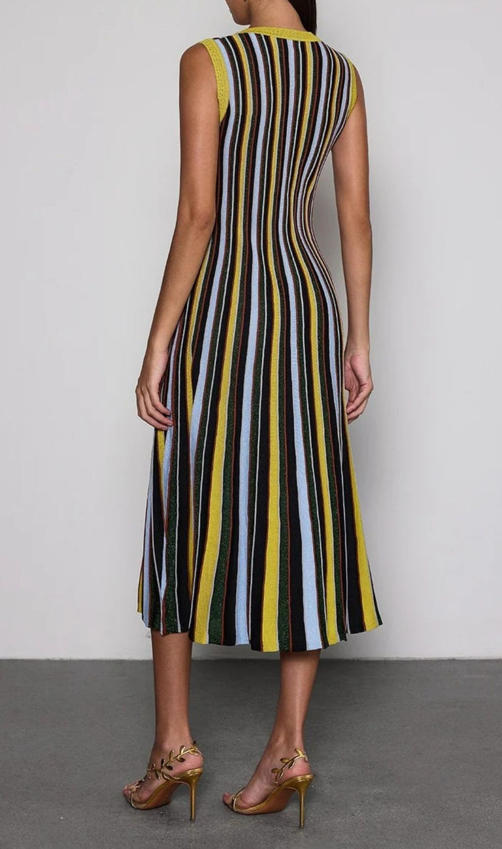 Malyxa Vibrant Stripe Knit Midi Dress - Effortless Chic & Flattering Style