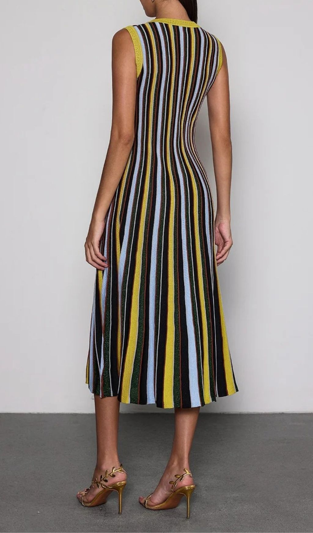 Malyxa Vibrant Stripe Knit Midi Dress - Effortless Chic & Flattering Style