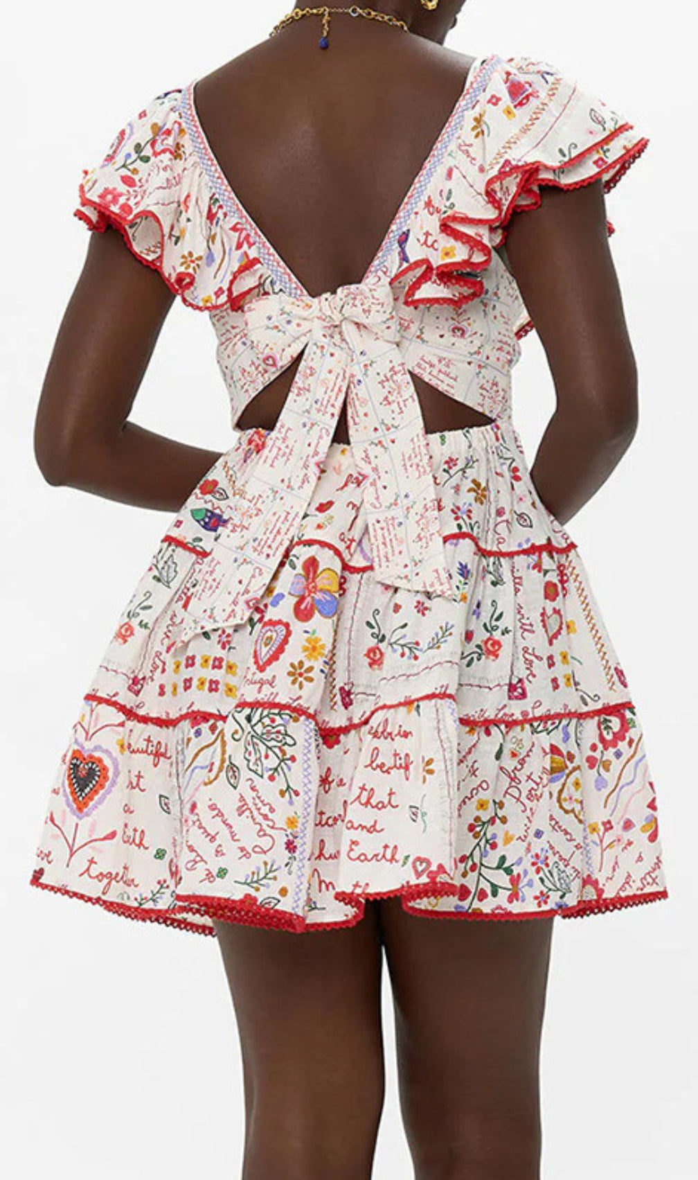 Gelsey Printed V-Neck Mini Dress