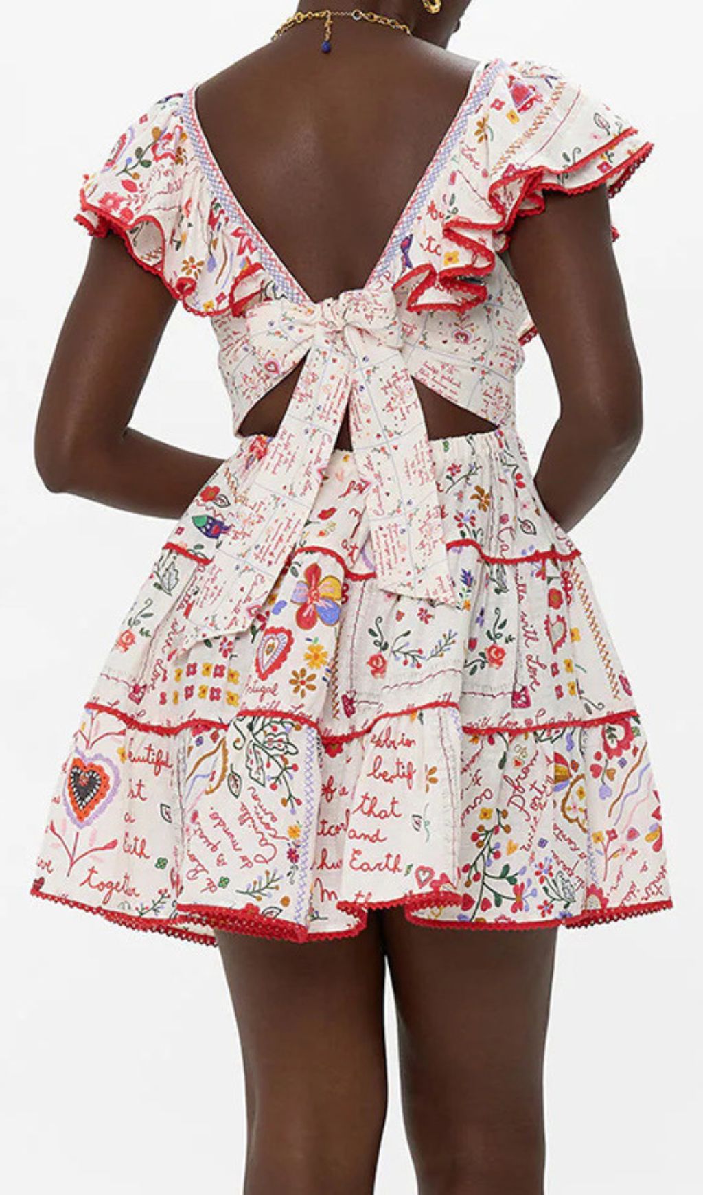 Gelsey Printed V-Neck Mini Dress