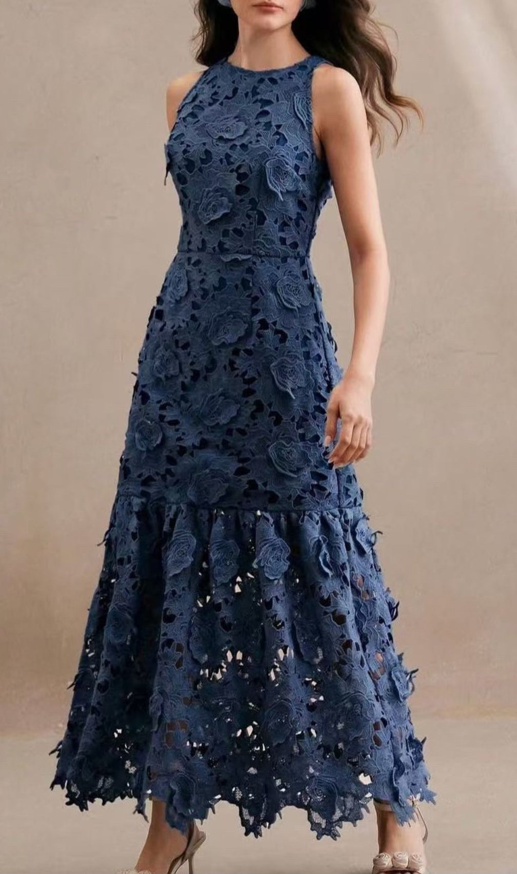 Geraldo Sleeveless Embroidery Maxi Dress