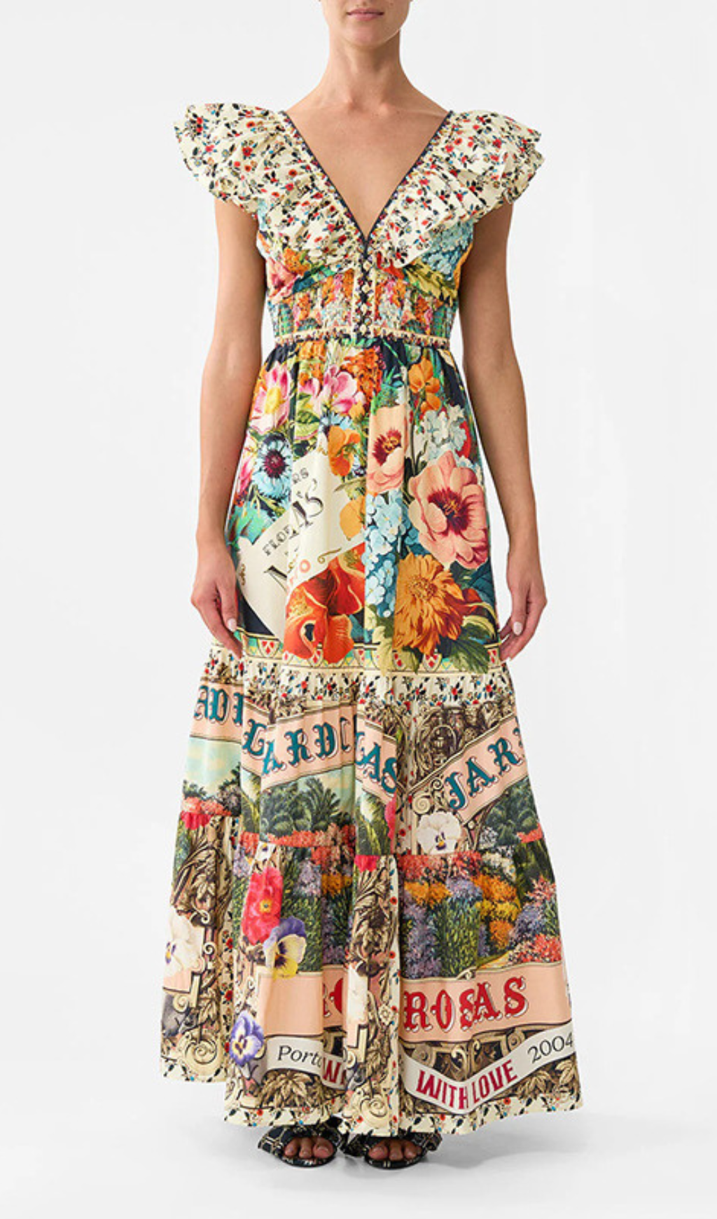 Gesine Floral Printed V-Neck Maxi Dress