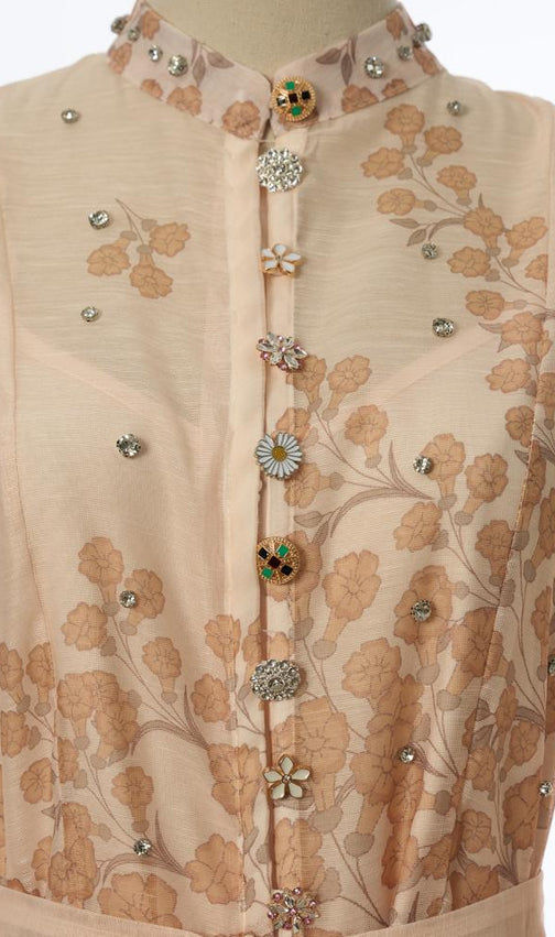 Karishma Romantic Floral Maxi Dress | Elegant Long Sleeve Button-Down