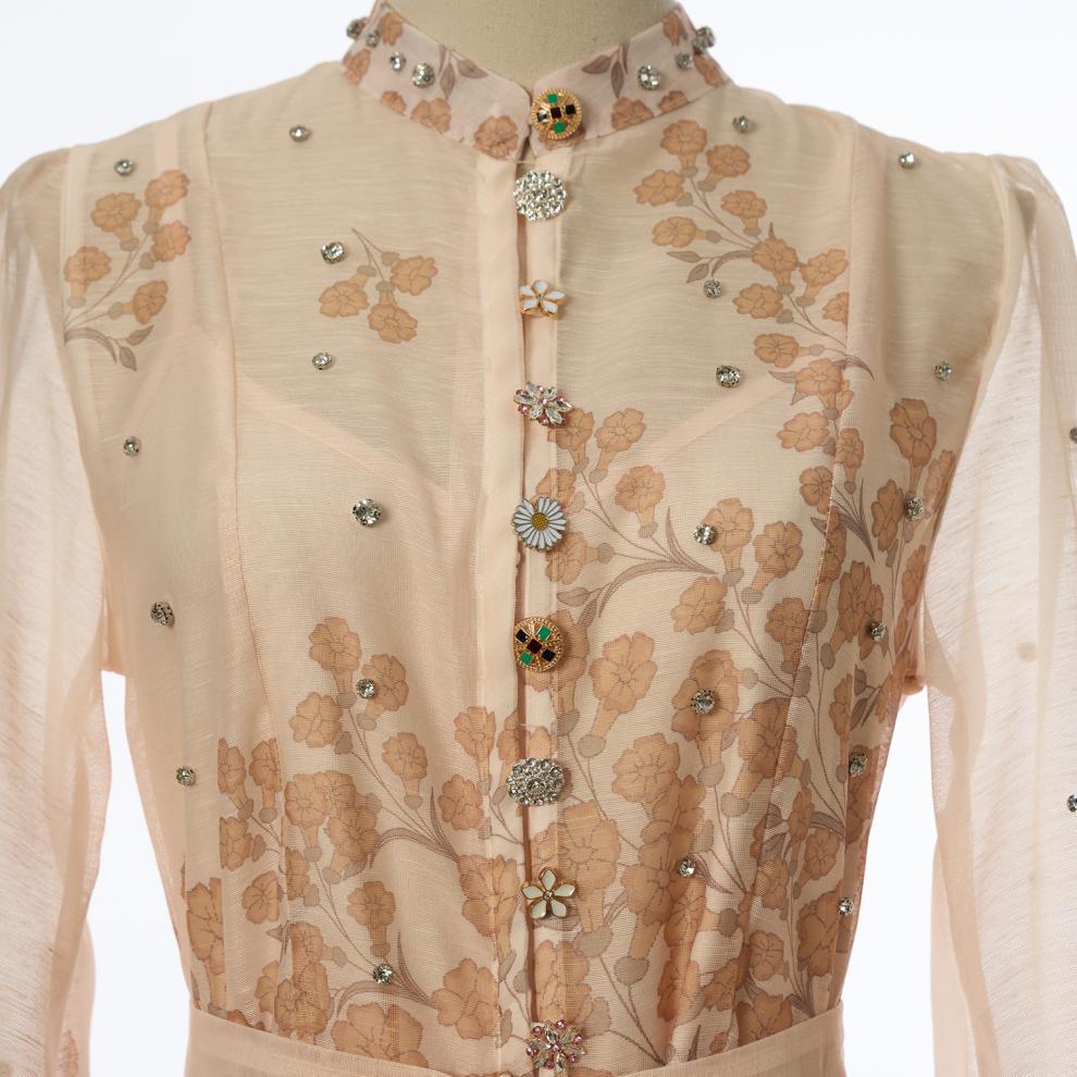 Karishma Romantic Floral Maxi Dress | Elegant Long Sleeve Button-Down