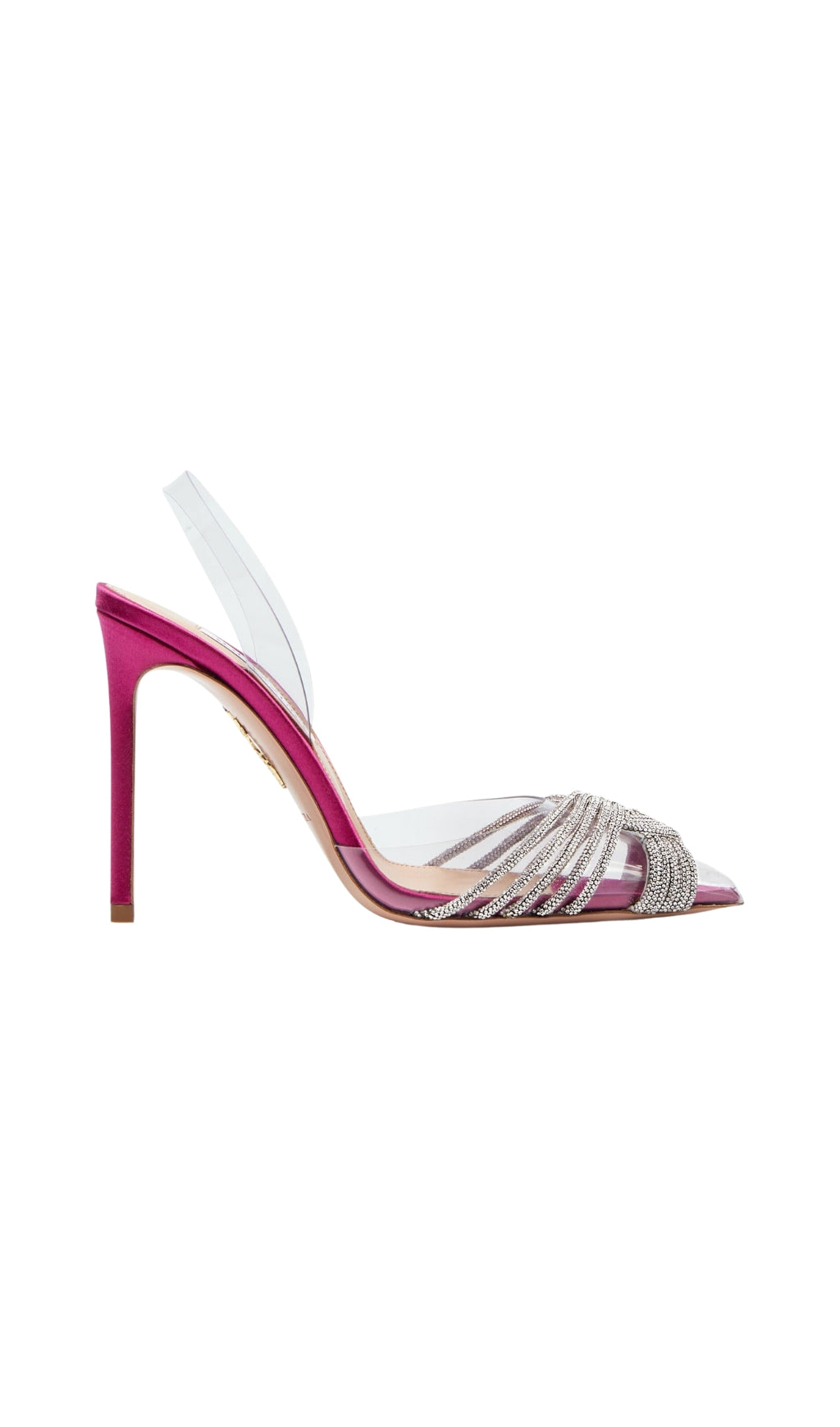 Crystal Embellished Sandals In Hot Pink