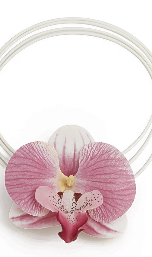 Fanchon Blue Orchid Choker Necklace - Elegant Floral Statement for Women