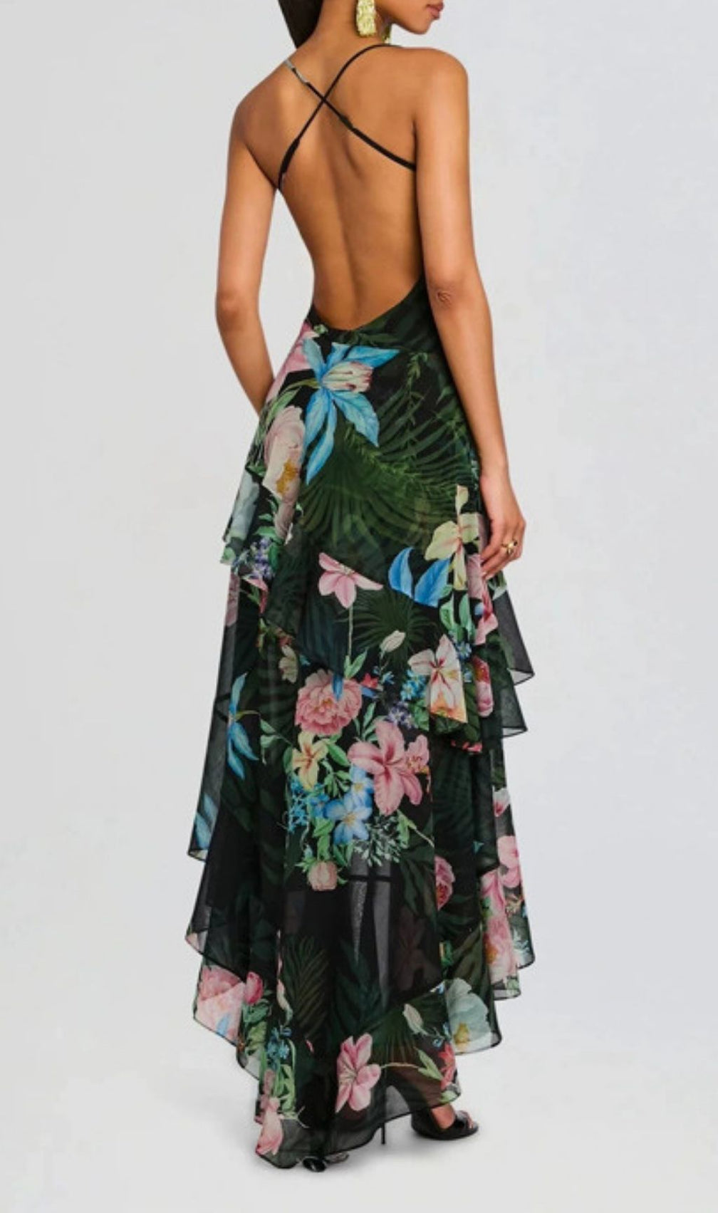 Kinnia Printed Backless Maxi Dress