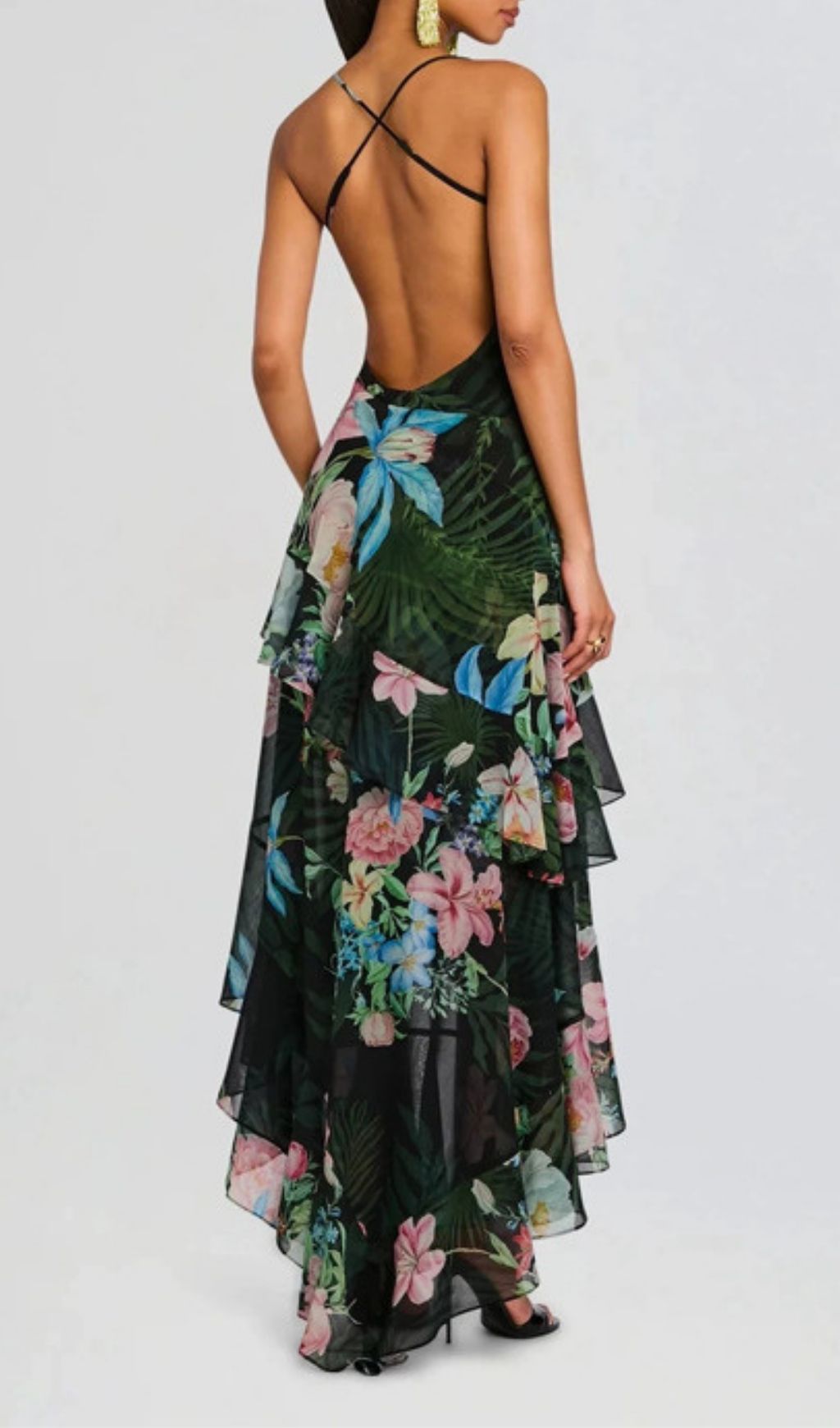 Kinnia Printed Backless Maxi Dress