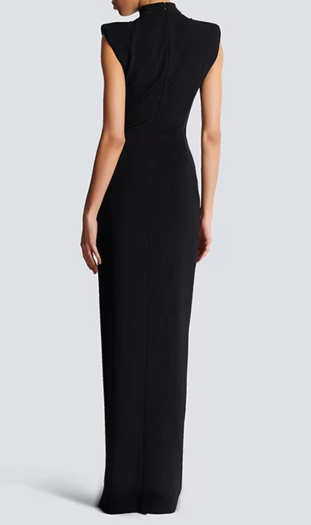Jendayi Black Zipper Slit Maxi Dress - Edgy Elegance for Women