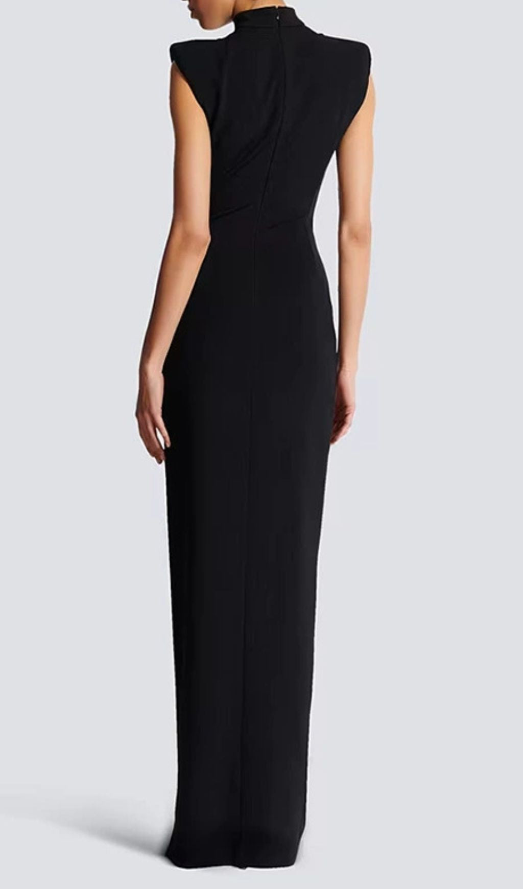 Jendayi Black Zipper Slit Maxi Dress - Edgy Elegance for Women