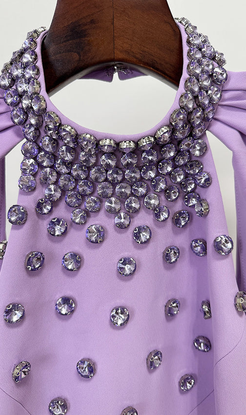 Hye Purple Rhinestone Gown