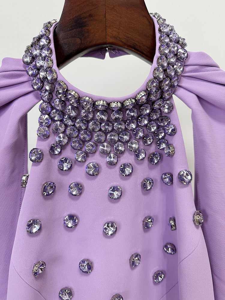 Hye Purple Rhinestone Gown