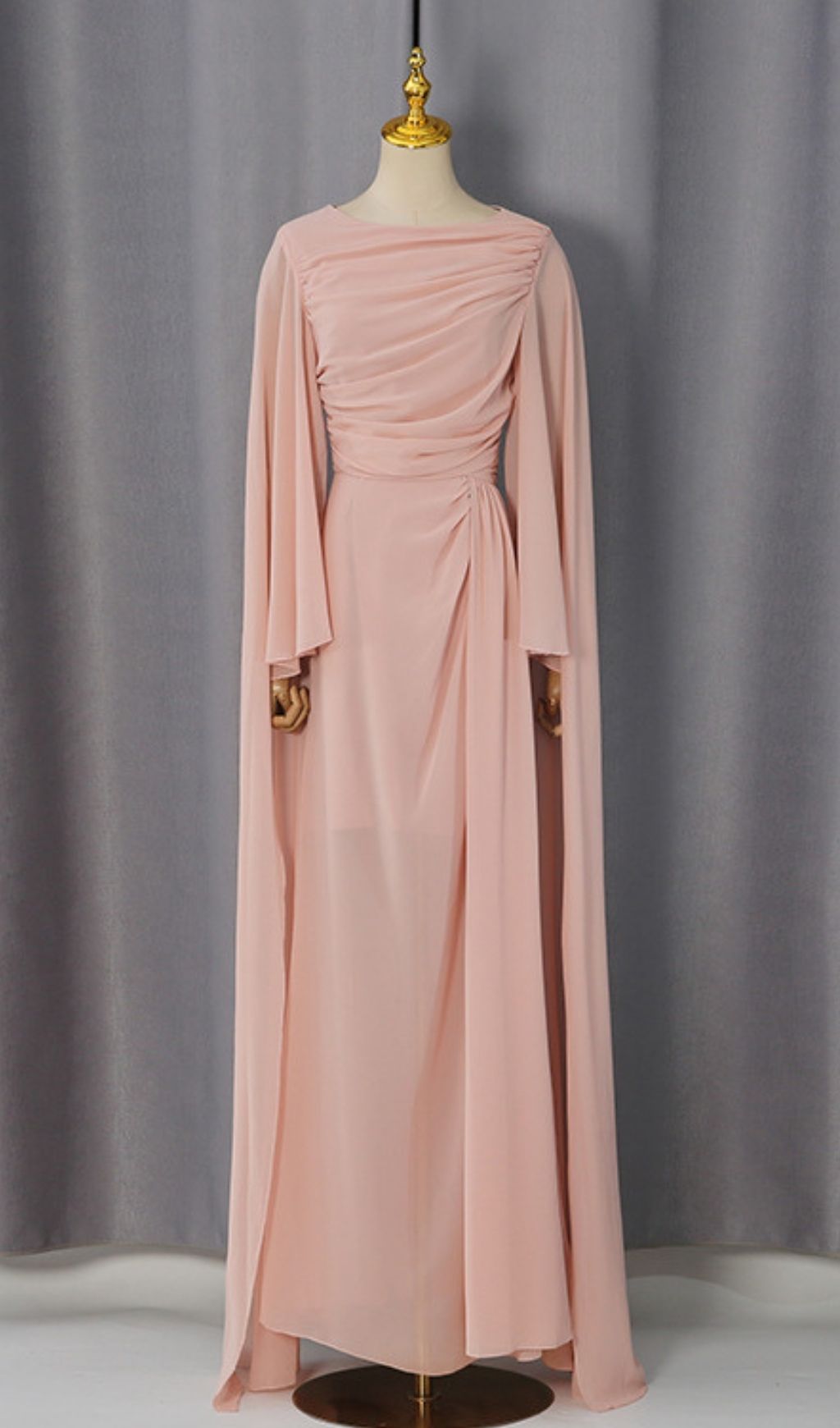Kiyoye Pink Ruched Maxi Dress