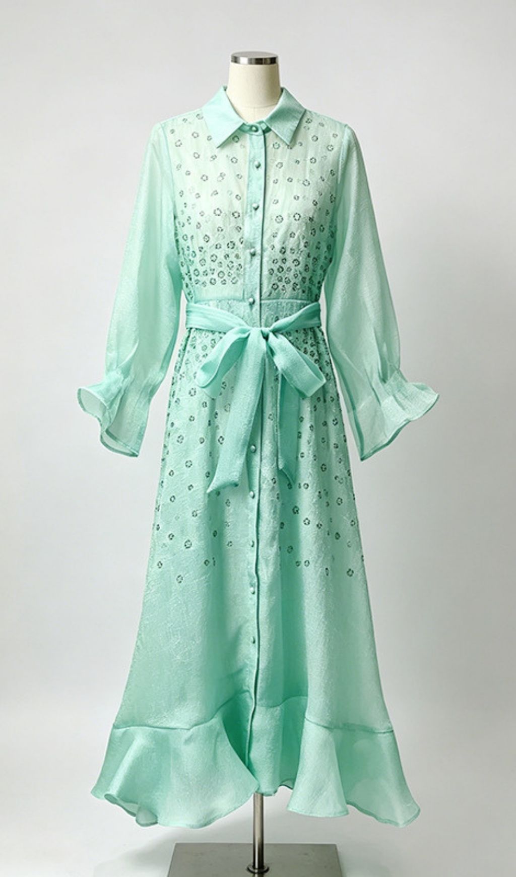 Komala Flared Long Sleeveless Maxi Dress