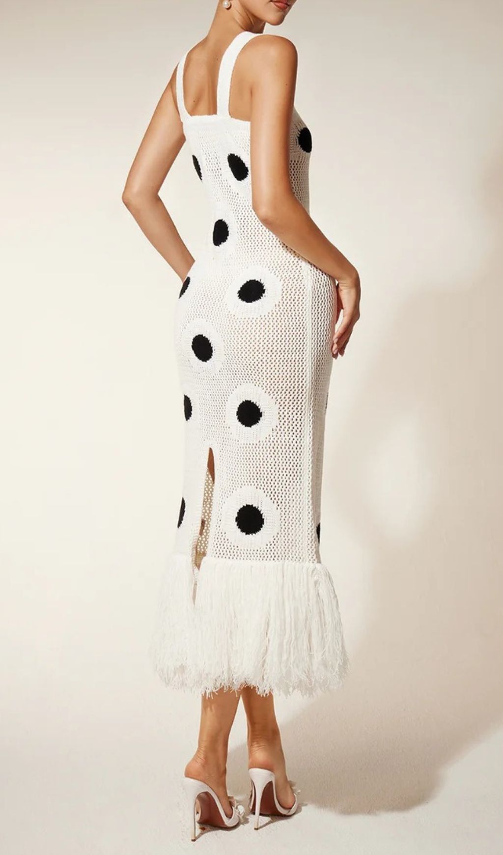Gaelion Chic Dot Fringe Knitted Midi Dress - Your Statement Piece