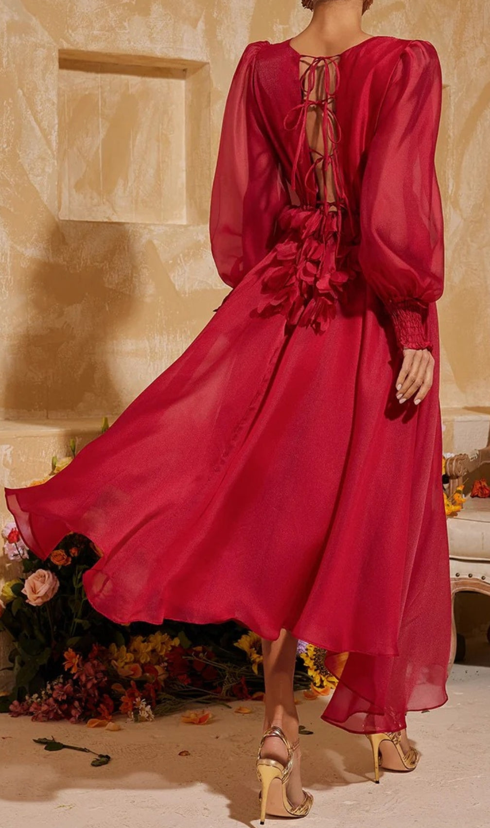 Tristen V Neck Fringe Midi Dress