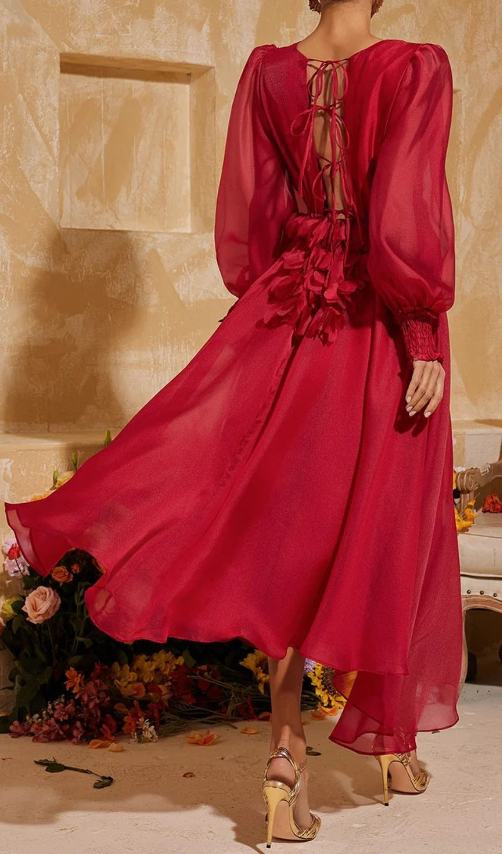 Tristen V Neck Fringe Midi Dress