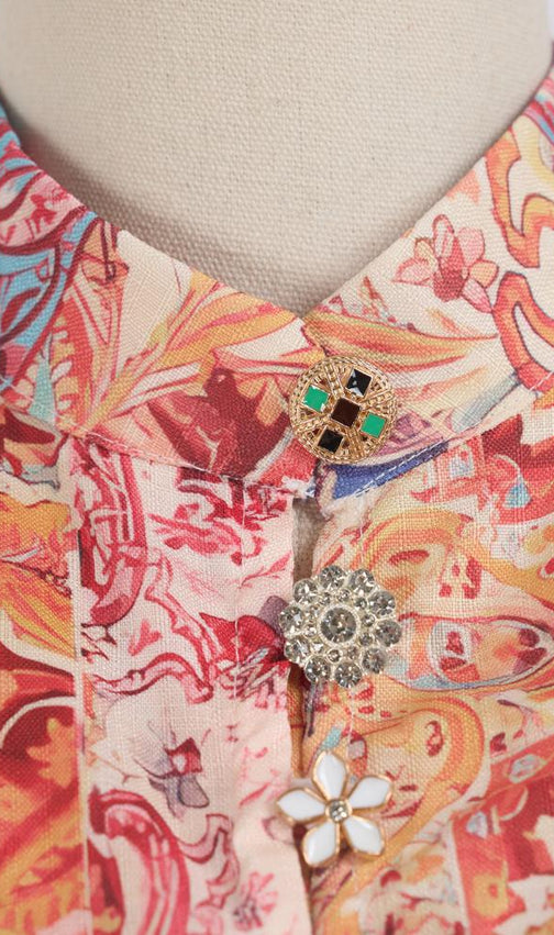 Glynis Printed Long Sleeve Midi Dress