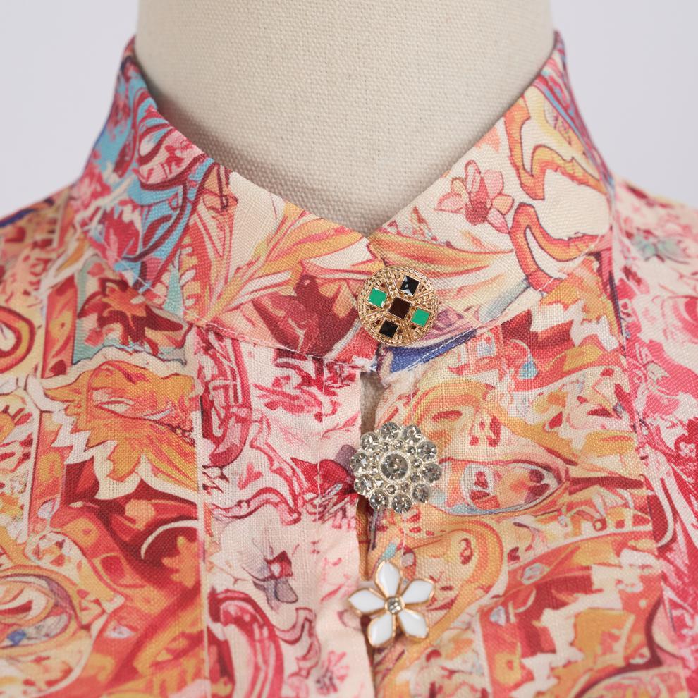 Glynis Printed Long Sleeve Midi Dress