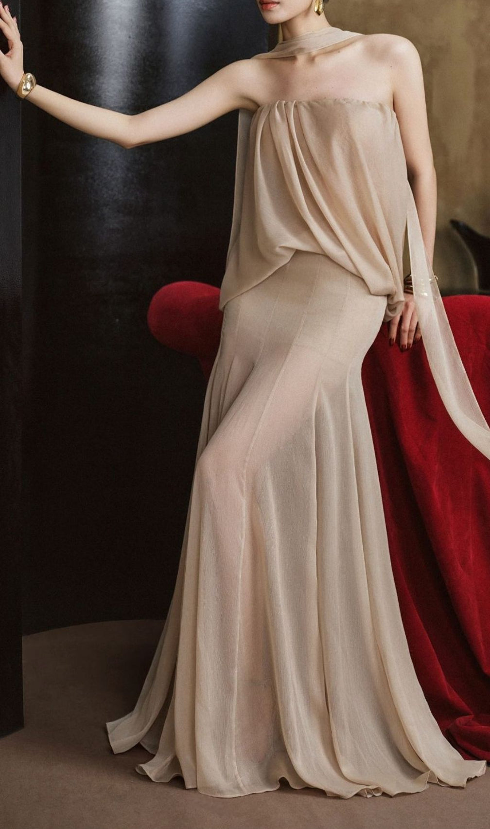 Keri Draped Maxi Dress - Effortless Elegance & Flowy Halter Gown
