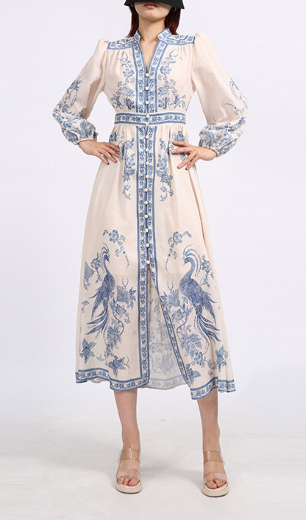 Emilee Printed Long Sleeve Midi Dress