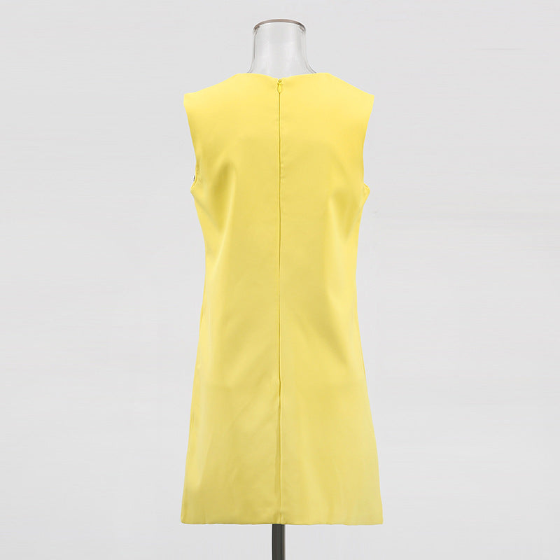 Evalyse Sleeveless Flower Mini Dress