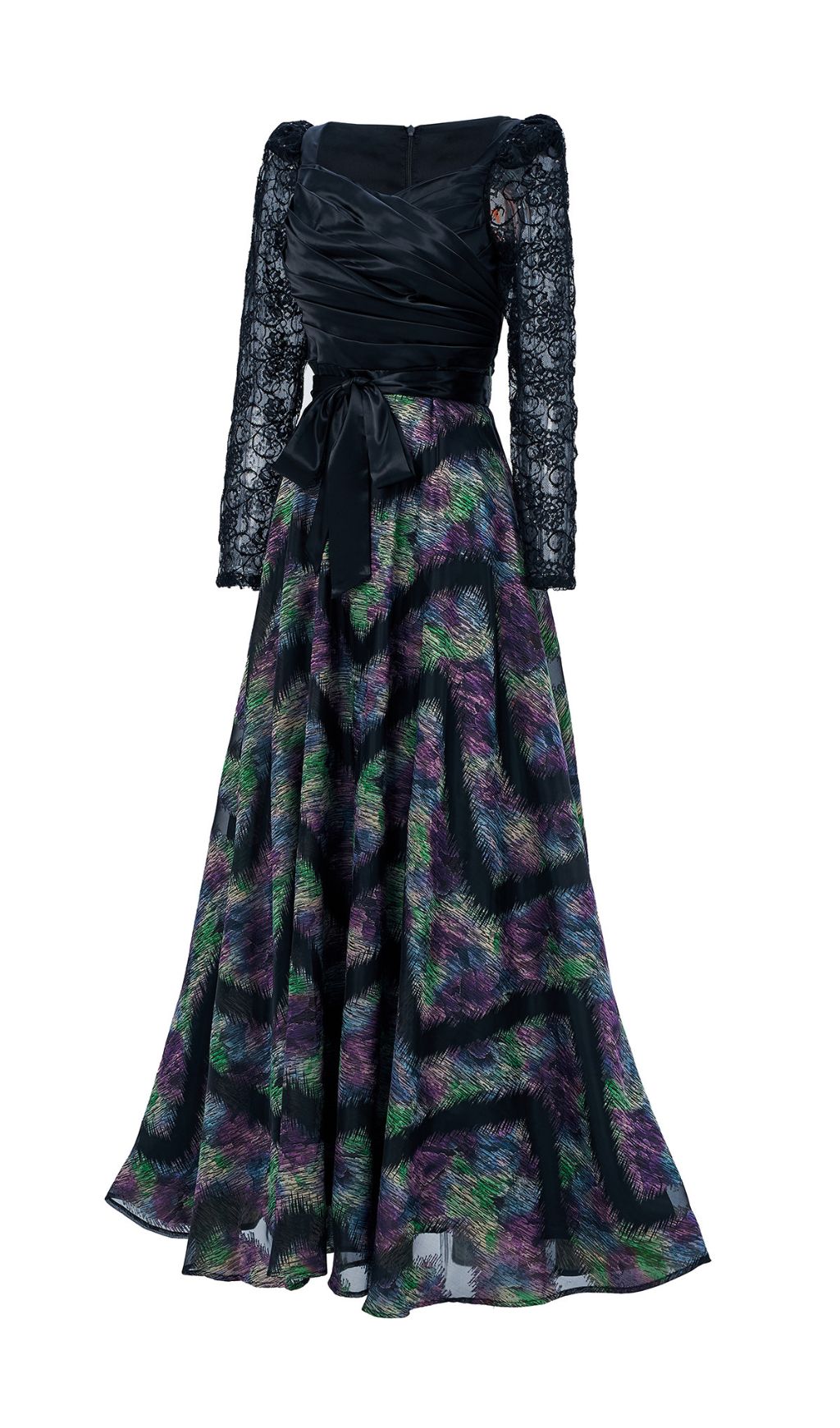 Ffan Purple Ruched Long Sleeve Maxi Dress