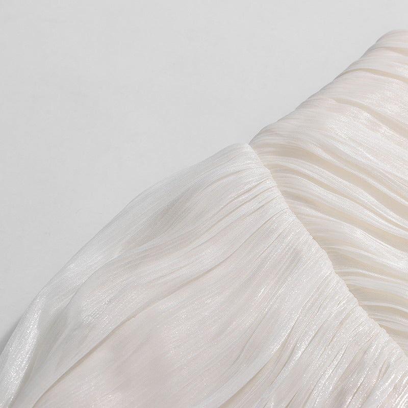 Jania Chic Halter Crop Top & Pleated Maxi Skirt Set | Elegant Two-Piece