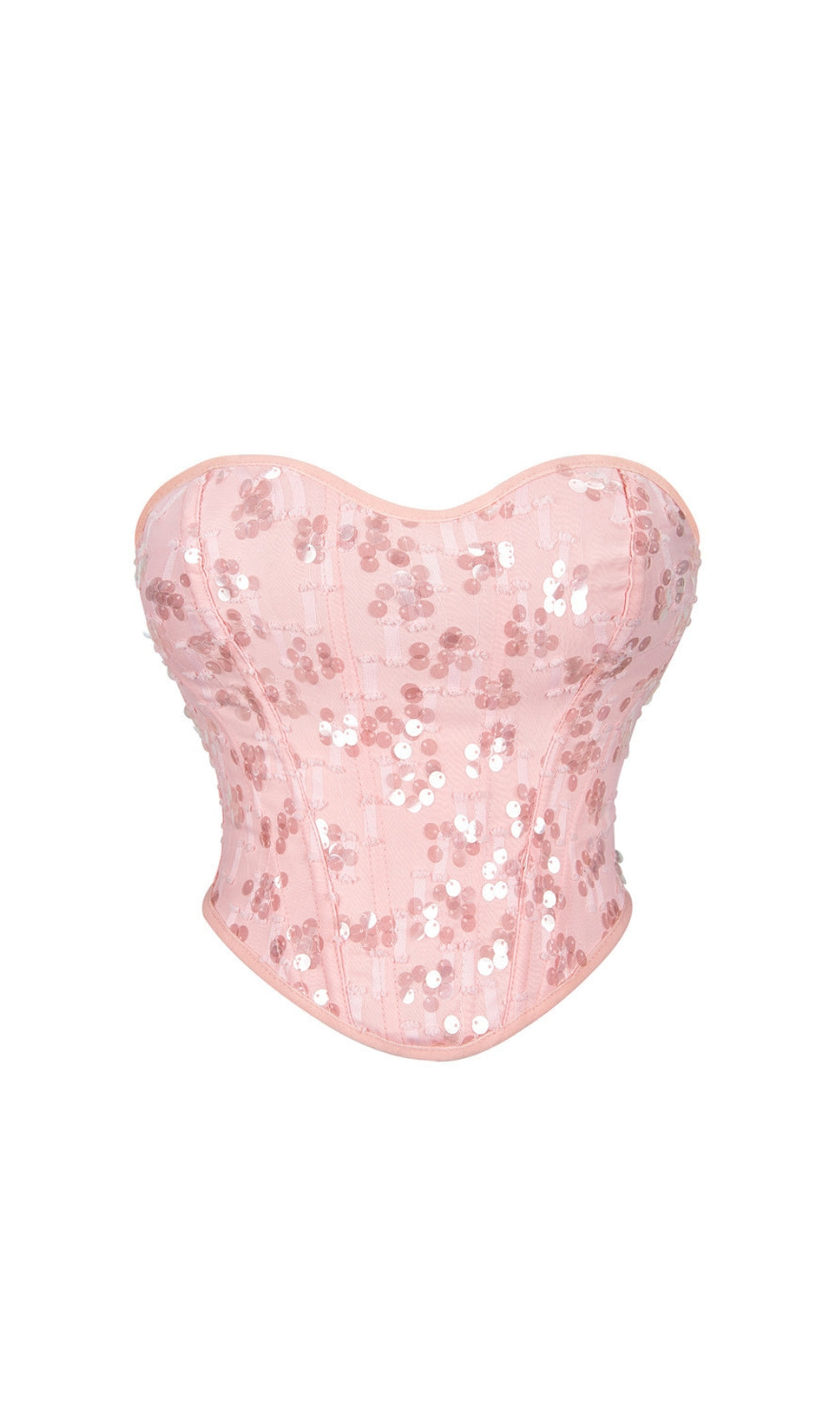 Dulcina Pink Corset Sequin Top