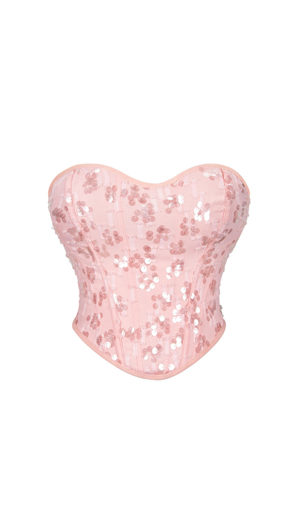 Dulcina Pink Corset Sequin Top