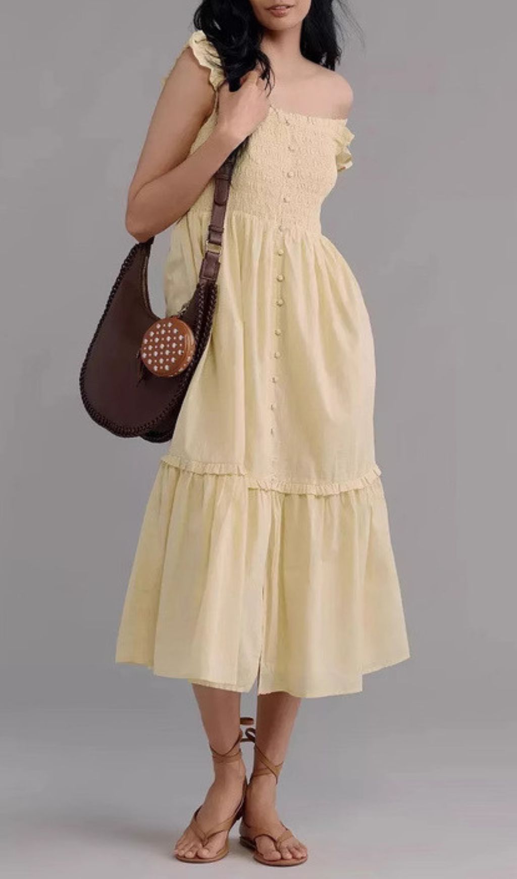 Fahari Yellow Midi Dress