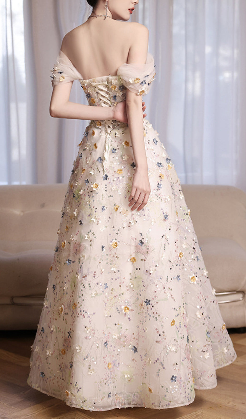 Amayah Flower Embellished Maxi Dress