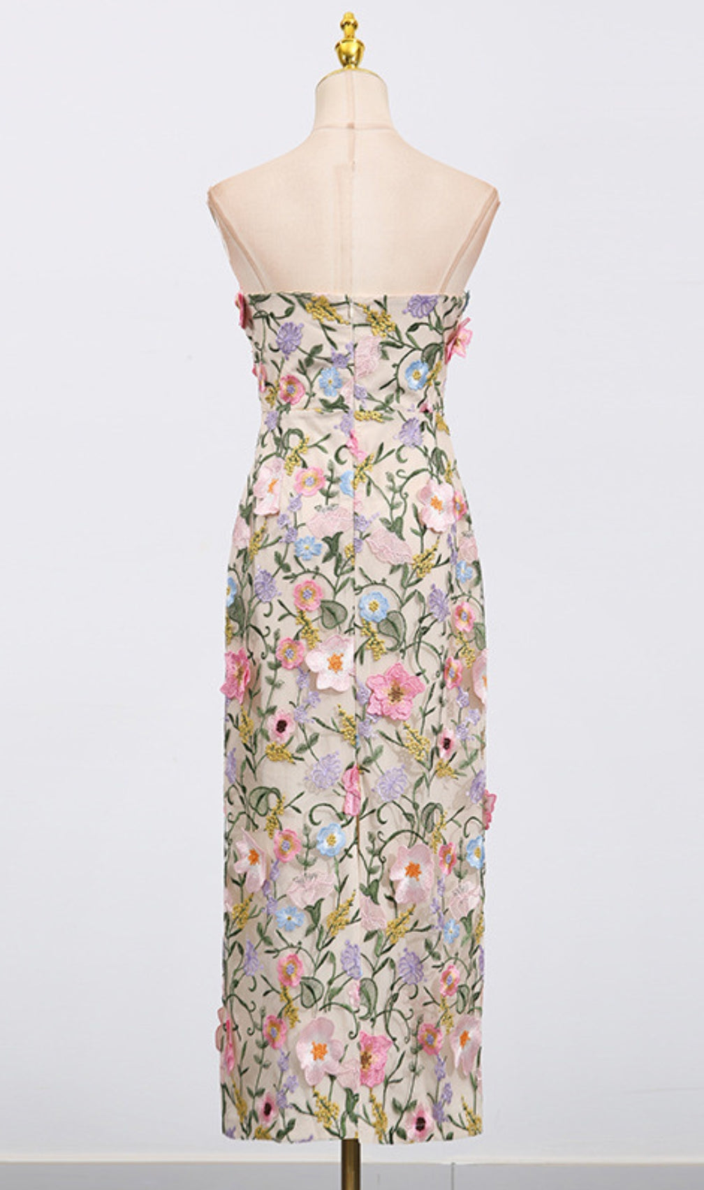 Eiichi Strapless Flower Midi Dress