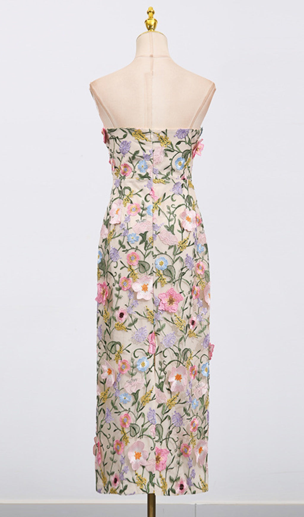 Eiichi Strapless Flower Midi Dress