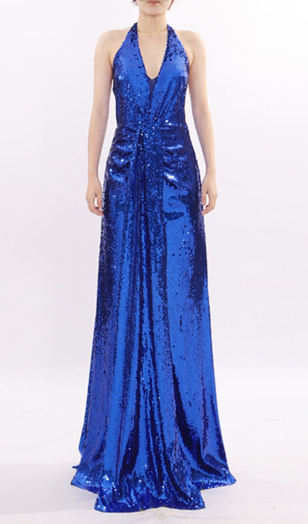 Kala Halter Sequin Maxi Dress: Dazzling Gold Gown for Galas & Black-Tie Events