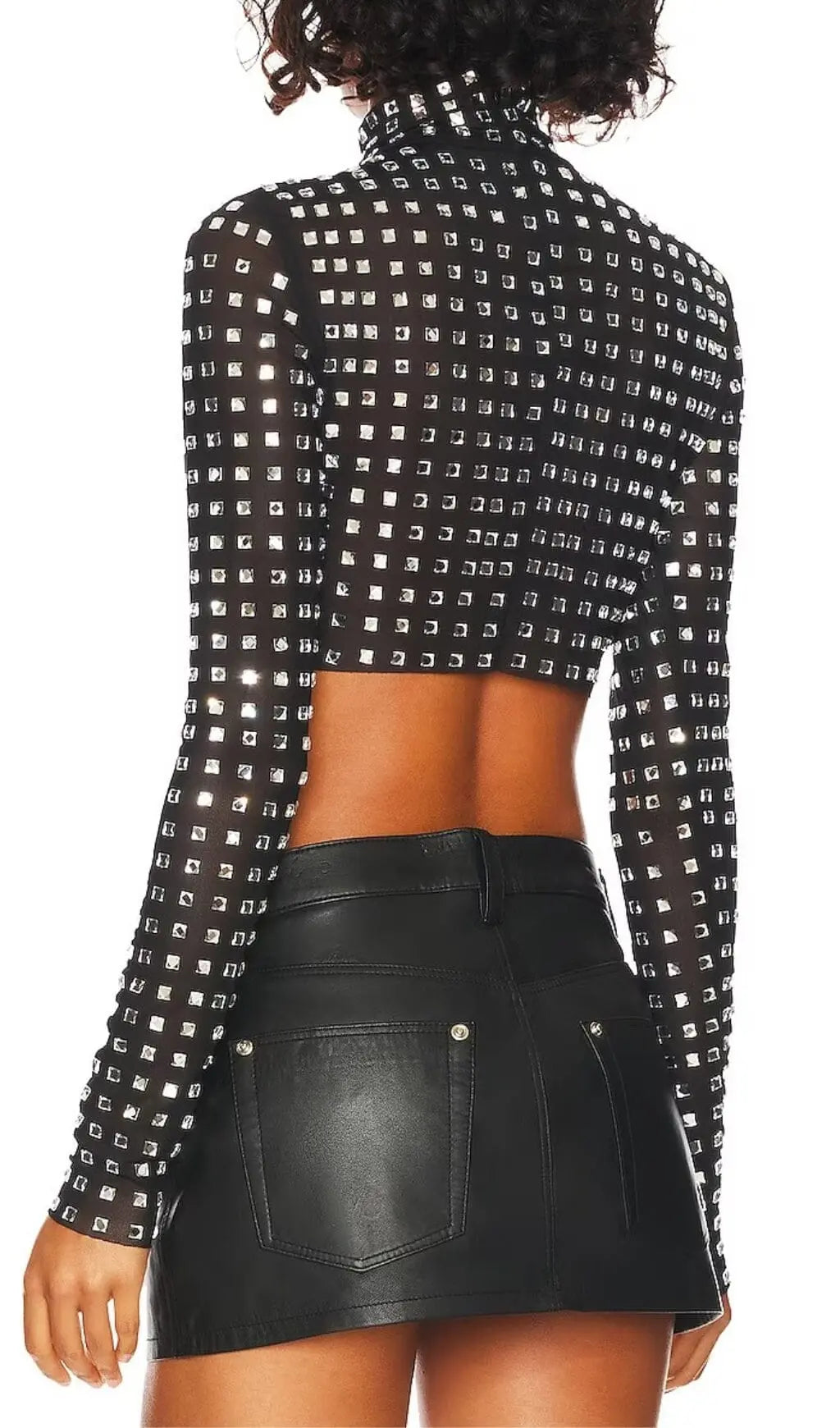 Crystal Crop Top In Black
