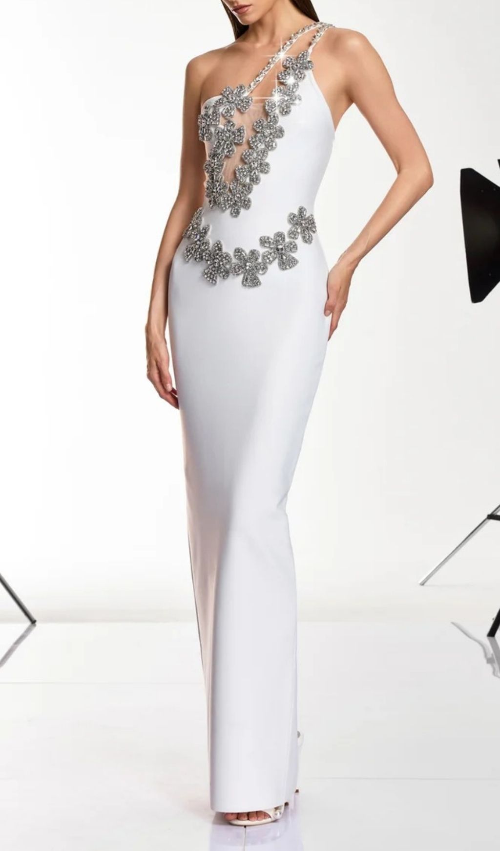 Sirel Diamond Flower Bandage Maxi Dress